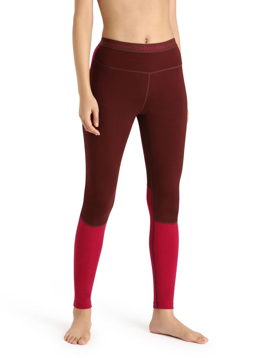 Espresso / Cherry Icebreaker Merino 260 ZoneKnit™ Women's Leggings | AU 1546RVDW